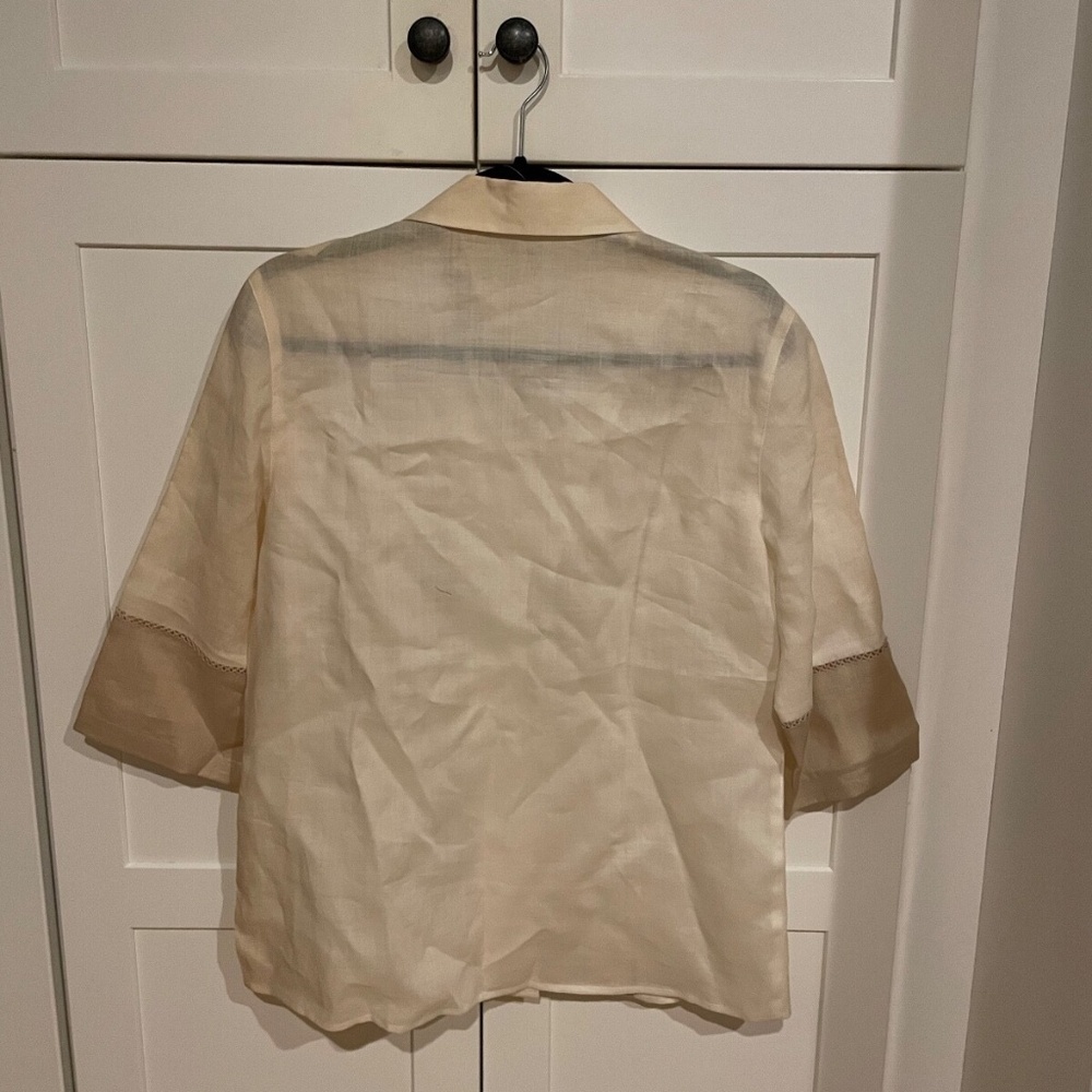 NWT 100% Linen Swedish Top, Brand "Kriss," US Size 10, Swedish size 40 - Picture 2 of 5